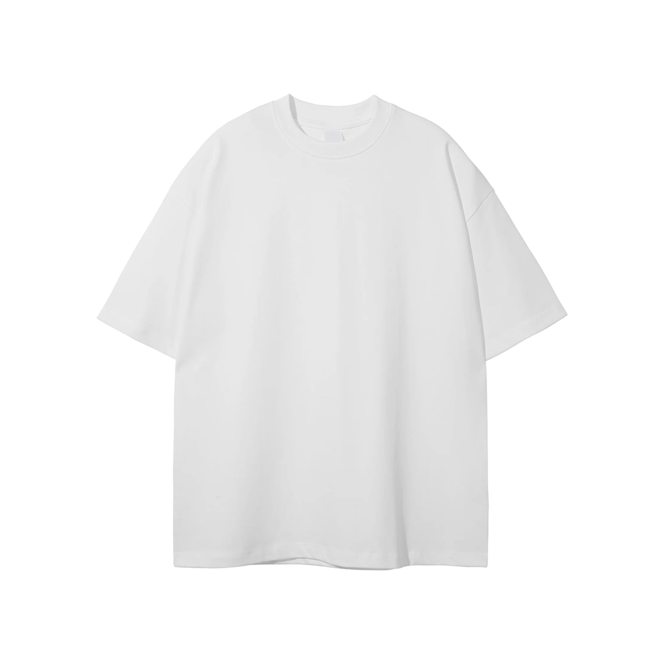 Heavyweight 385GSM Men's T Shirt 100% Cotton Oversized Plain Blank Knitted Streetwear O-Neck Drop Shoulder T Shirt for Men