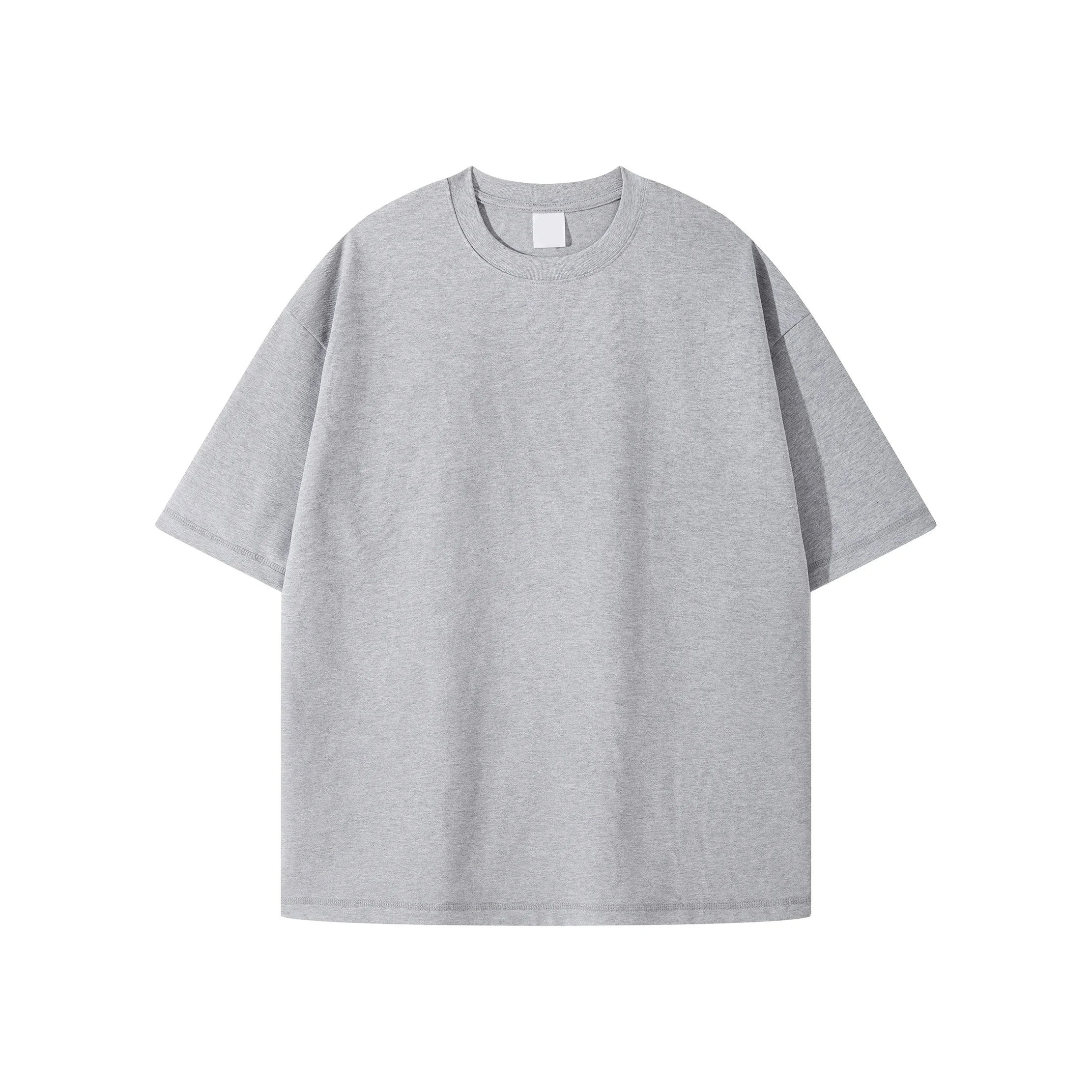 Heavyweight 385GSM Men's T Shirt 100% Cotton Oversized Plain Blank Knitted Streetwear O-Neck Drop Shoulder T Shirt for Men